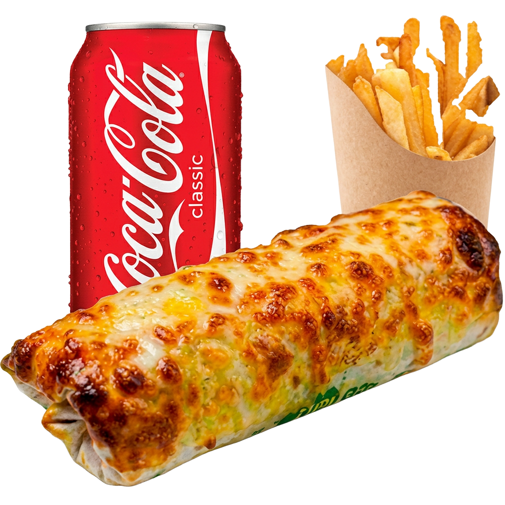 Menú Rollo gratinado con queso